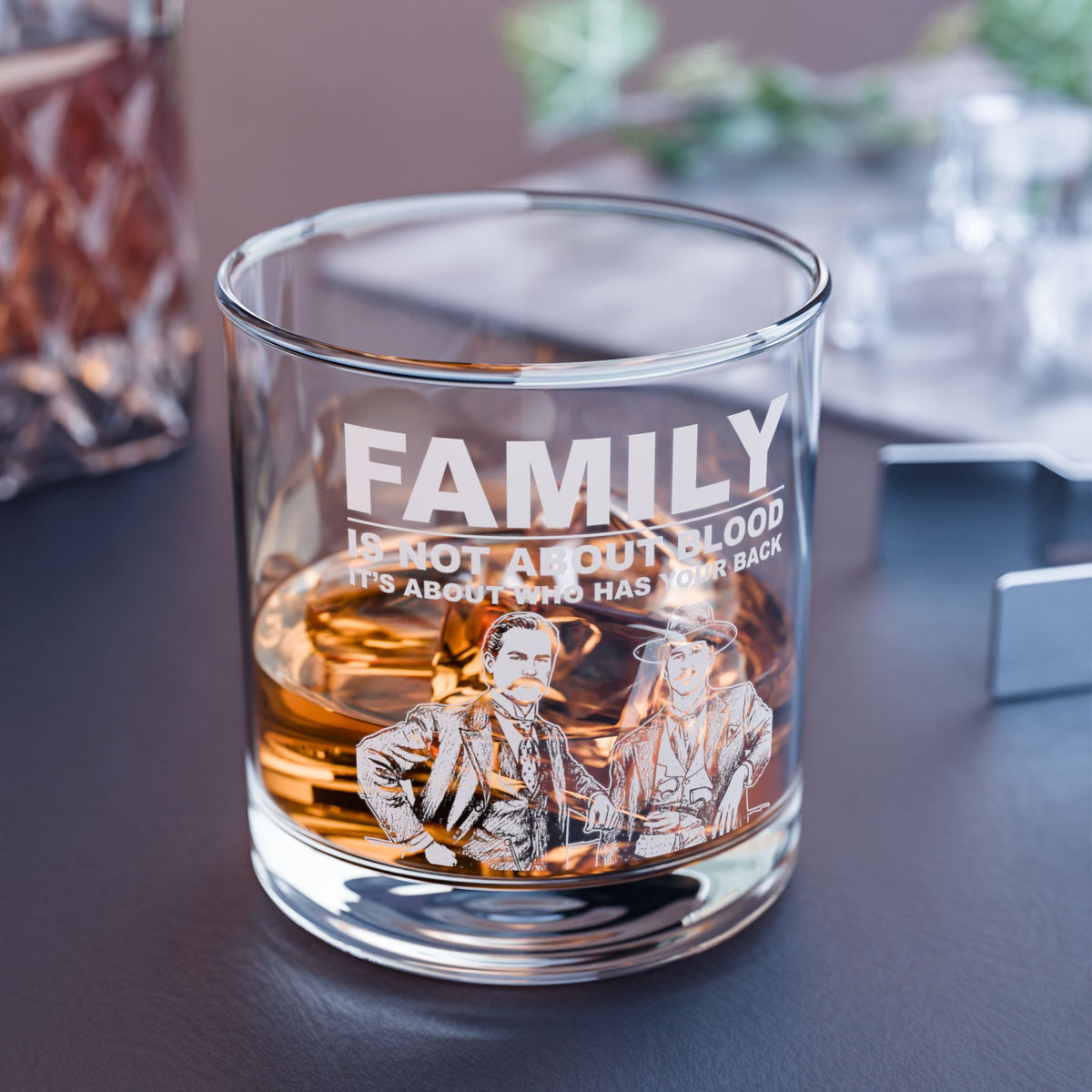 'Family Is Not About Blood' 10oz Whiskey Glass