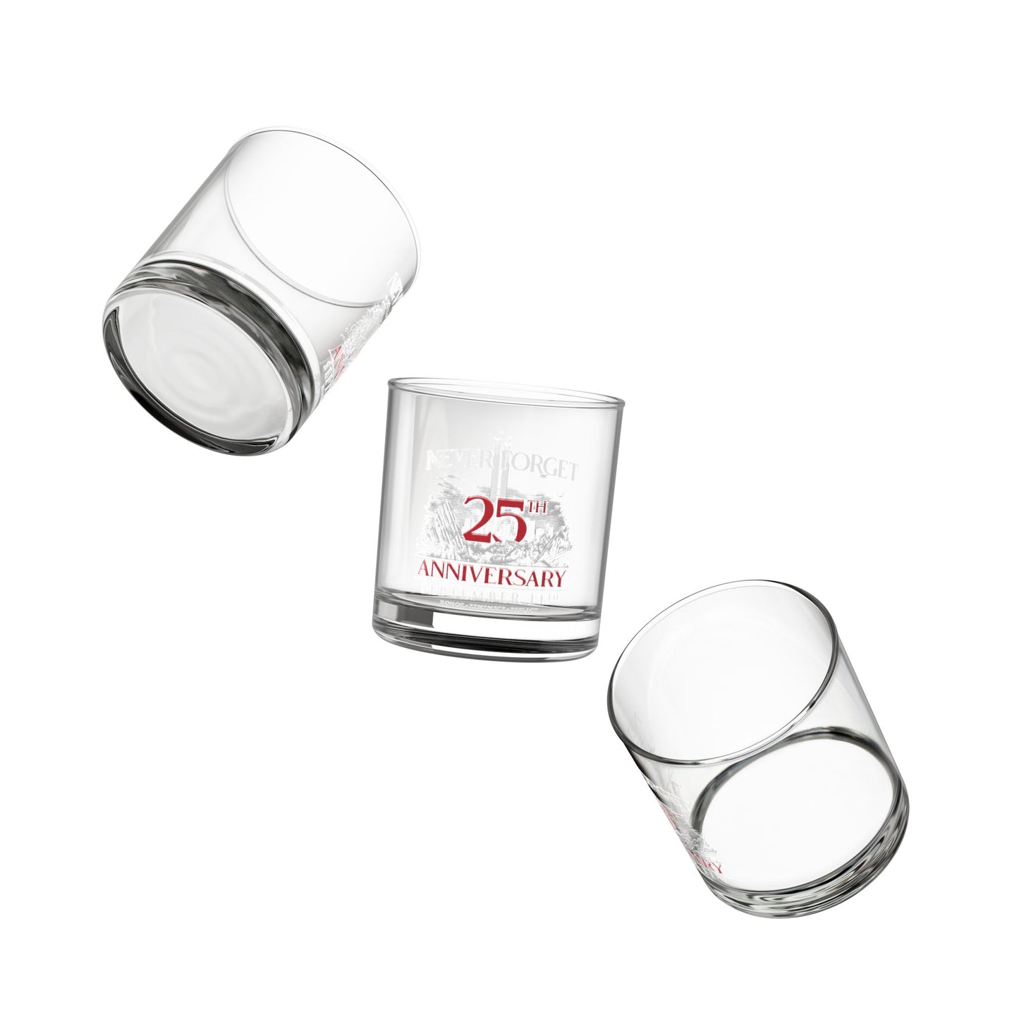 25th Anniversary 'Never Forget' 10oz Whiskey Glass