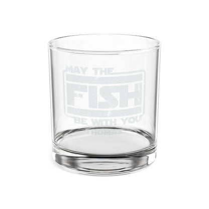 May the Fish Be With You - Personalized Whiskey Glass Engraved