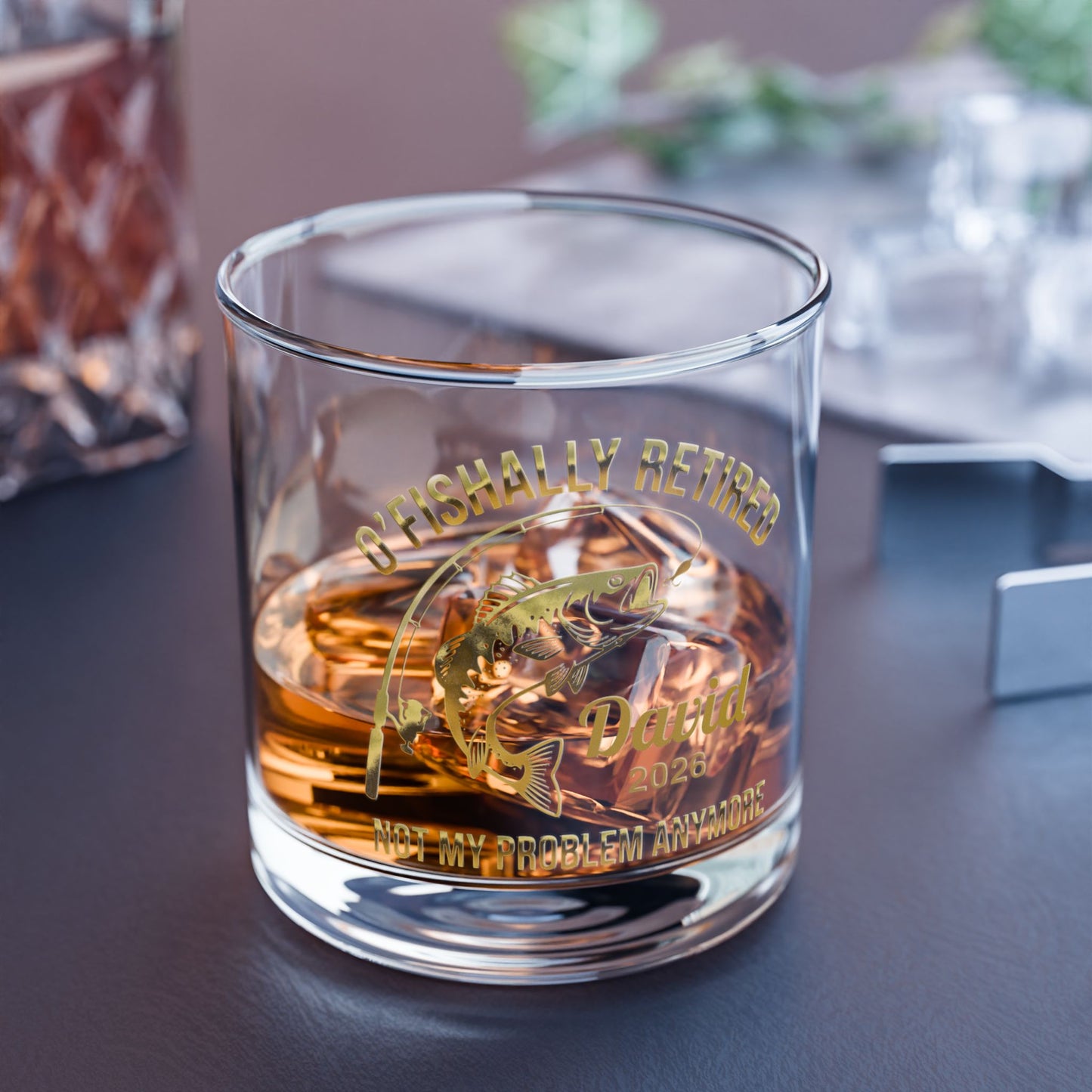 O'Fishally Retired - Personalized Whiskey Glass