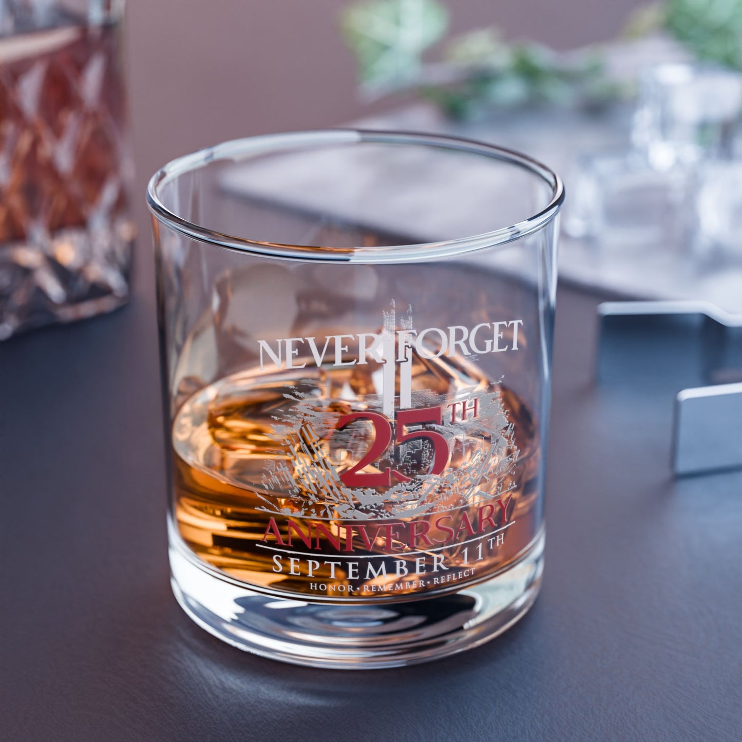 25th Anniversary 'Never Forget' 10oz Whiskey Glass