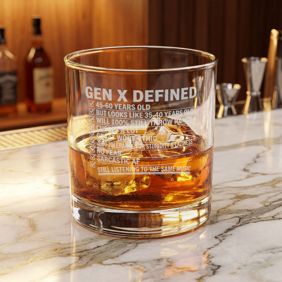 Gen X Defined - Engraved Whiskey Glass 10.5oz