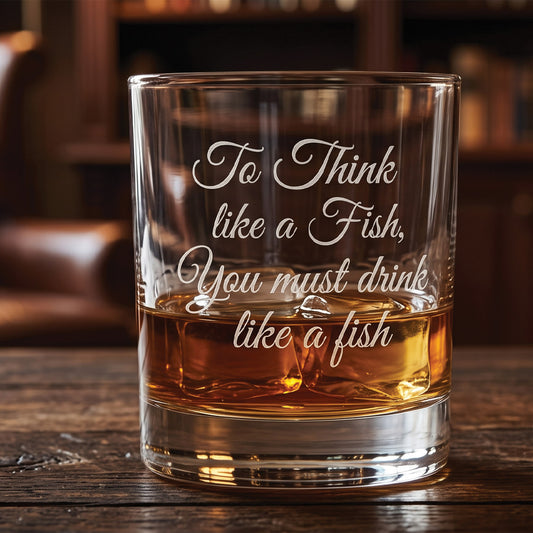 Funny Fishing Whiskey Glass - Engraved