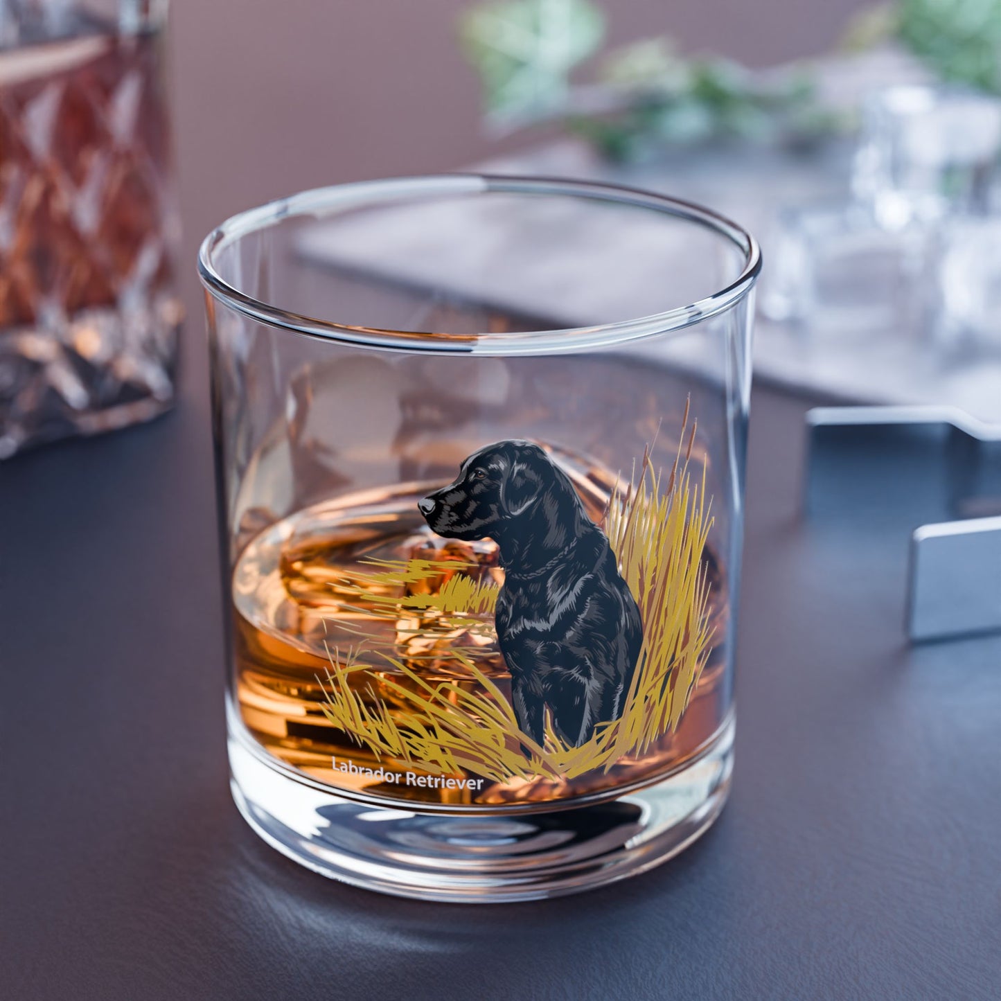 Black Labrador Whiskey Glass