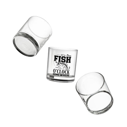 It’s Fish O’Clock Somewhere - Whiskey Glass for Fishing Lovers