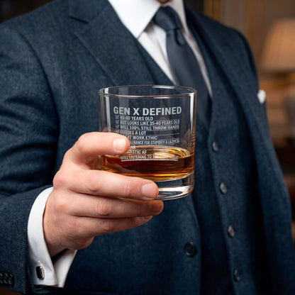 Gen X Defined - Engraved Whiskey Glass 10.5oz