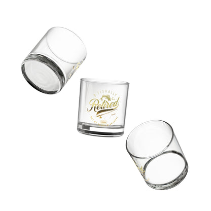 O'Fishally Retired 2026 - Personalized Gold Whiskey Glass
