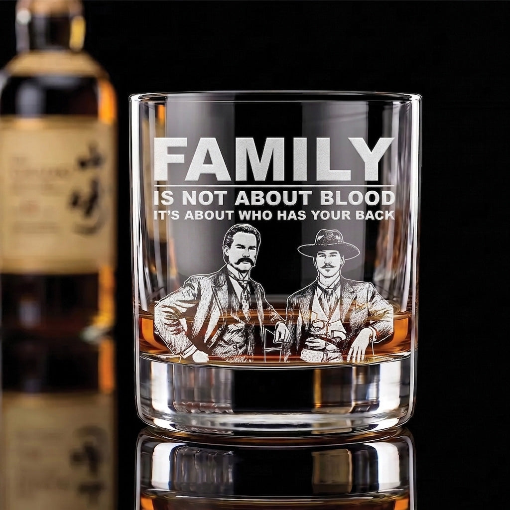 'Family Is Not About Blood' 10oz Whiskey Glass