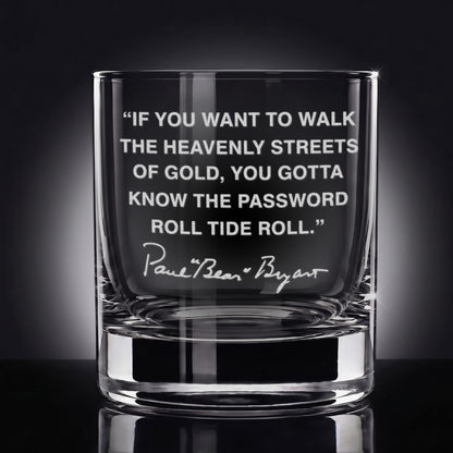 'Roll Tide Roll' - Engraved Whiskey Glass 10.5oz