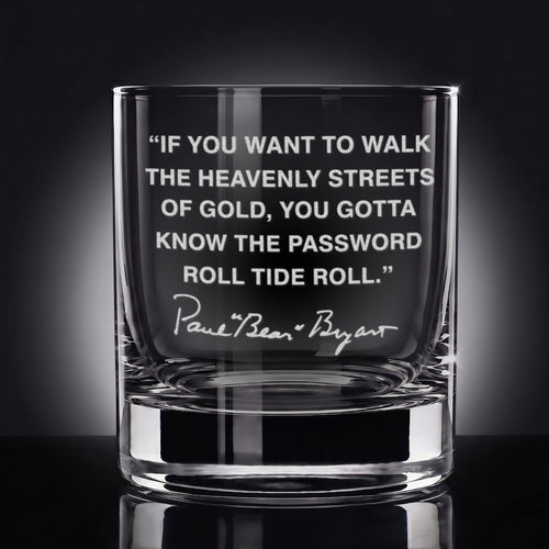 'Roll Tide Roll' - Engraved Whiskey Glass 10.5oz