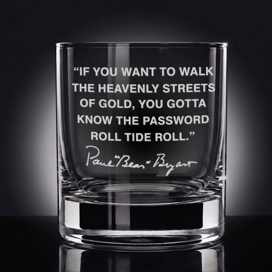 'Roll Tide Roll' - Engraved Whiskey Glass 10.5oz