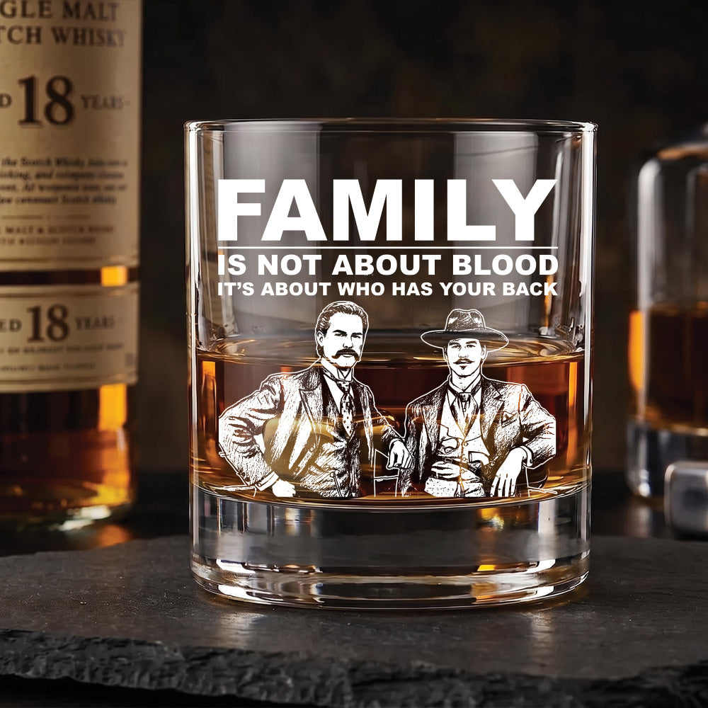 'Family Is Not About Blood' 10oz Whiskey Glass