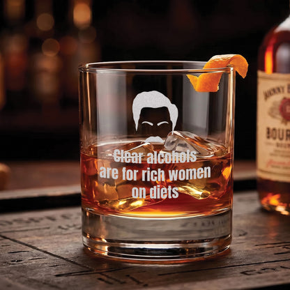 Clear Alcohols are for Rich Women on Diets - Engraved 10oz Whiskey Glass