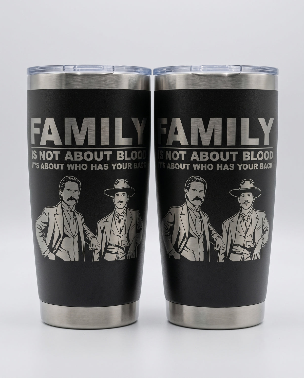 "Family Is Not About Blood" — 20oz Engraved Tumbler