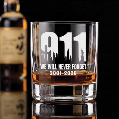 We Will Never Forget - Engraved 10oz Whiskey Glass