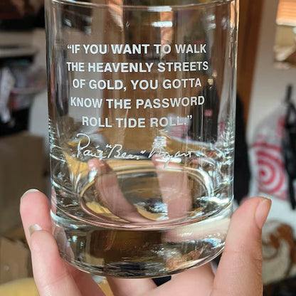 'Roll Tide Roll' - Engraved Whiskey Glass 10.5oz