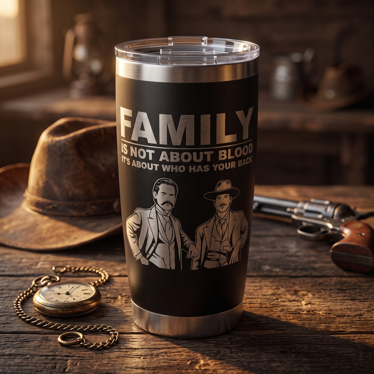 "Family Is Not About Blood" — 20oz Engraved Tumbler