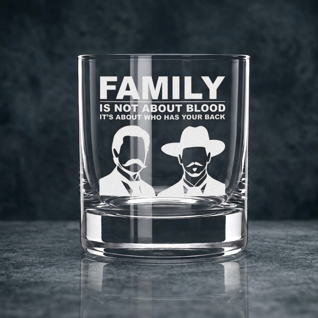 Family Is Not About Blood - Engraved 10oz Whiskey Glass