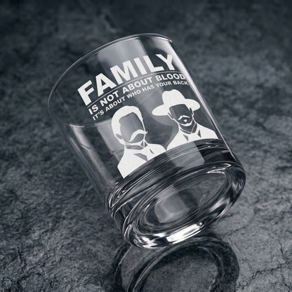 Family Is Not About Blood - Engraved 10oz Whiskey Glass