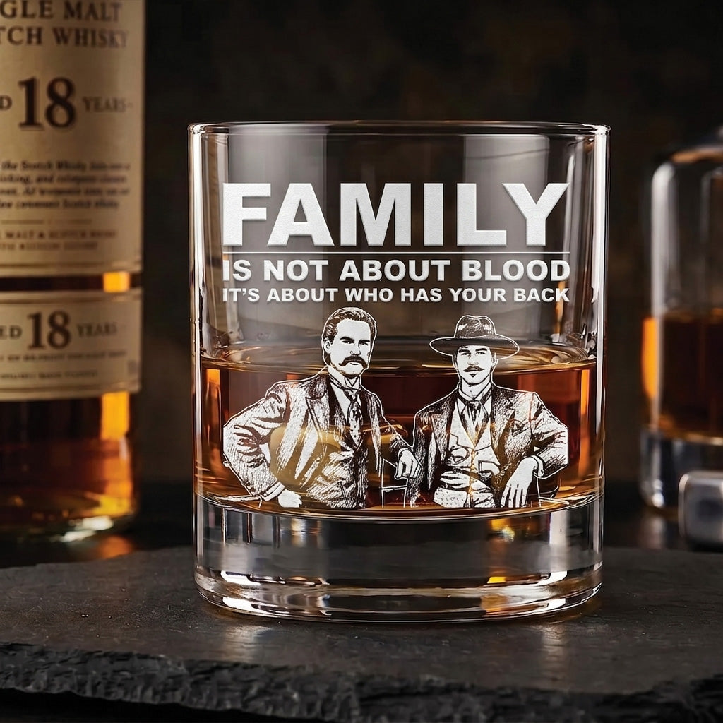 'Family Is Not About Blood' 10oz Whiskey Glass