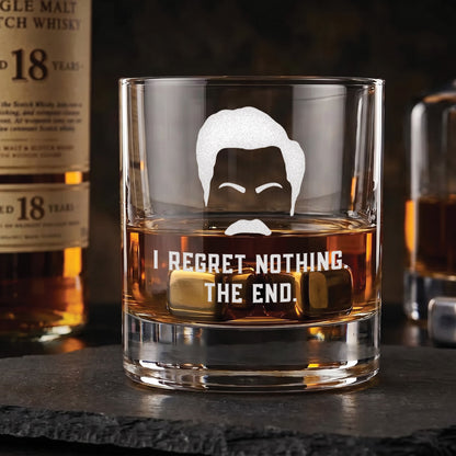 I Regret Nothing - Engraved 10oz Whiskey Glass