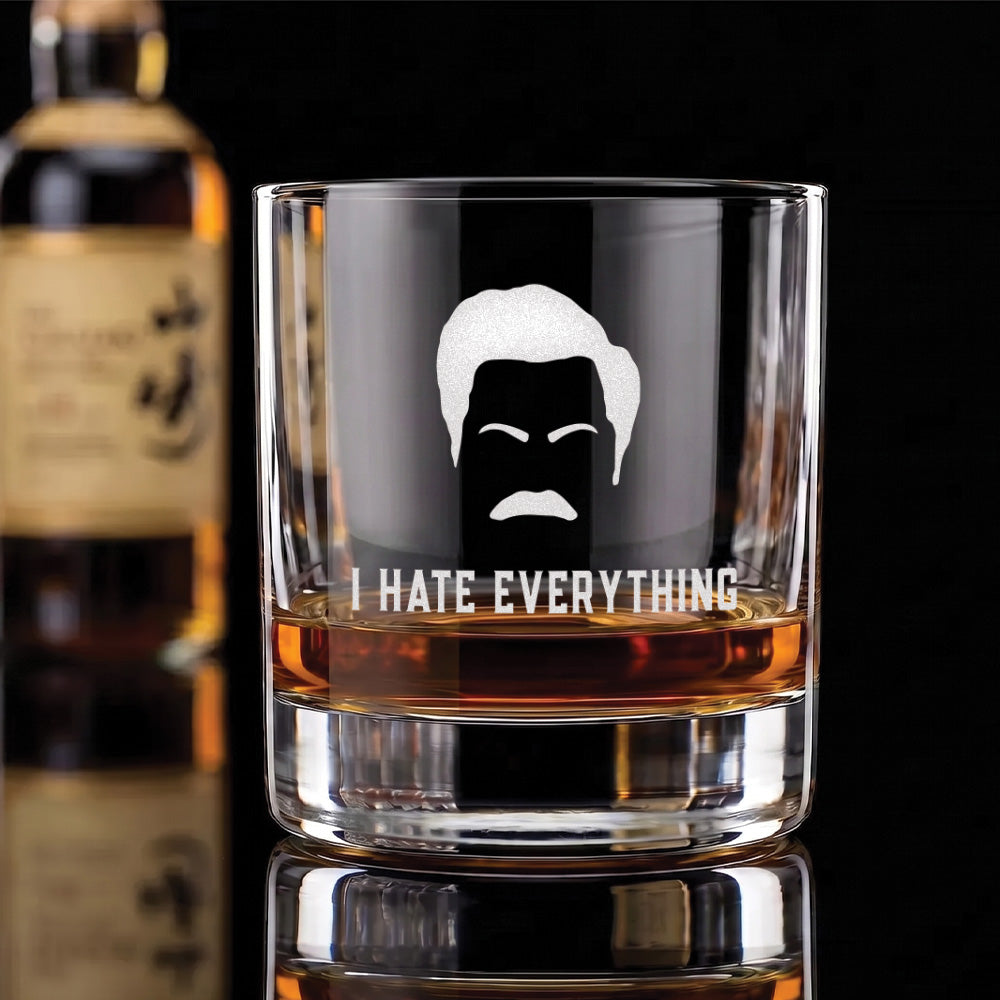 I Hate Everything - Engraved 10oz Whiskey Glass