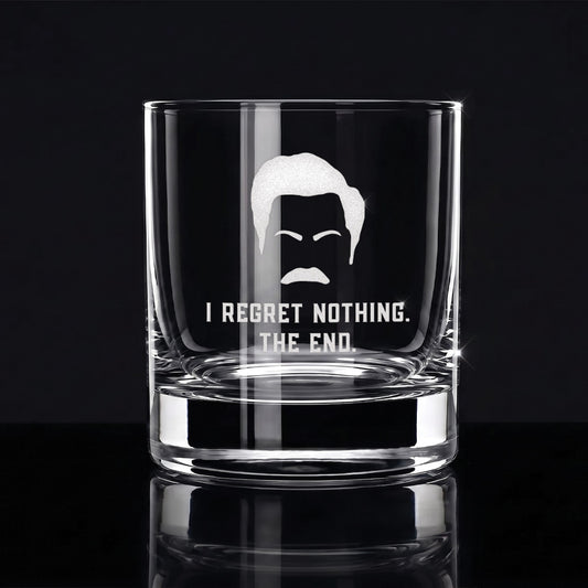 I Regret Nothing - Engraved 10oz Whiskey Glass