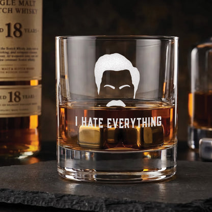 I Hate Everything - Engraved 10oz Whiskey Glass